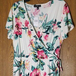 NWT - Tropical Floral Wrap Dress